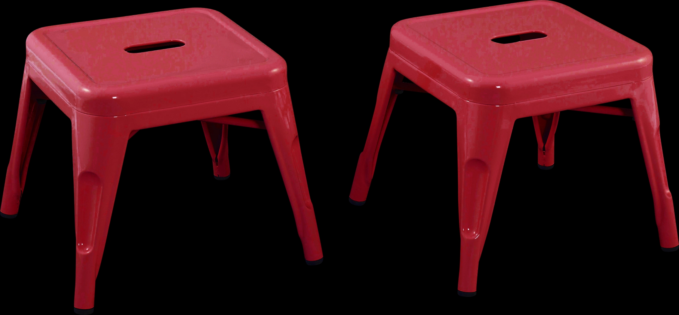 Kids Cleome Red Stool, Set of 2 - Thumbnail - Image 1