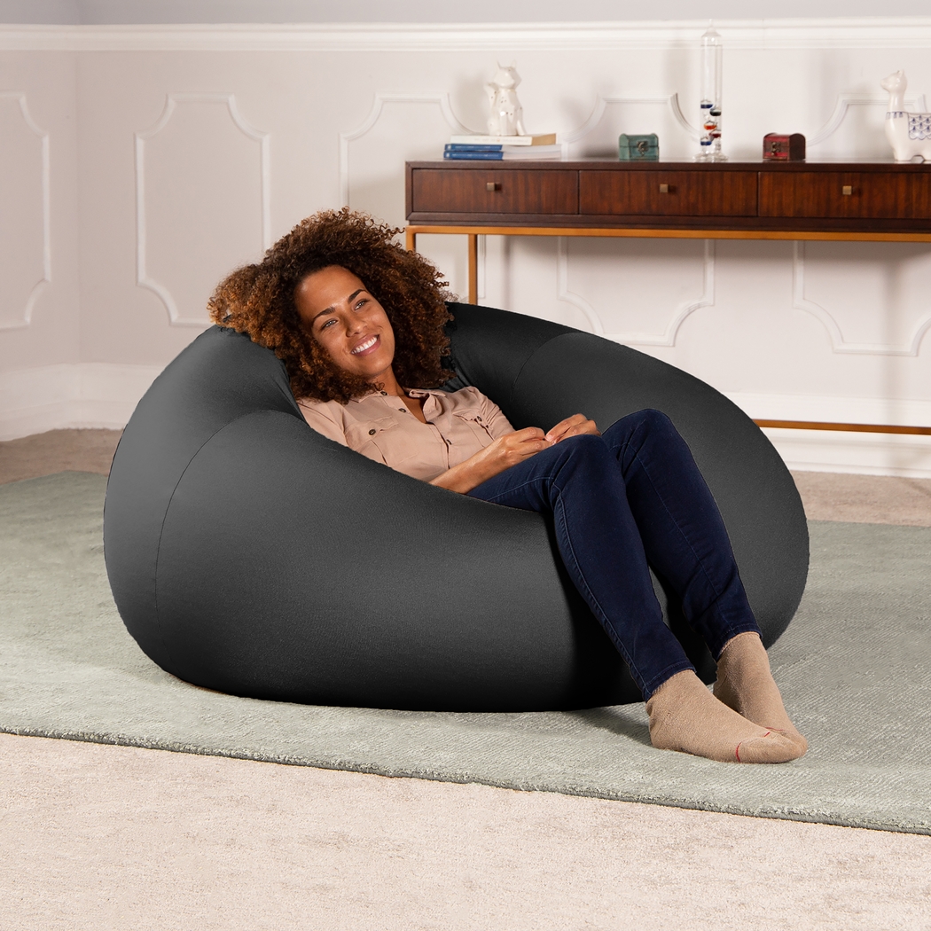 Kids Cloud Nest Large Black Bean Bag Chair - Thumbnail - Image 2
