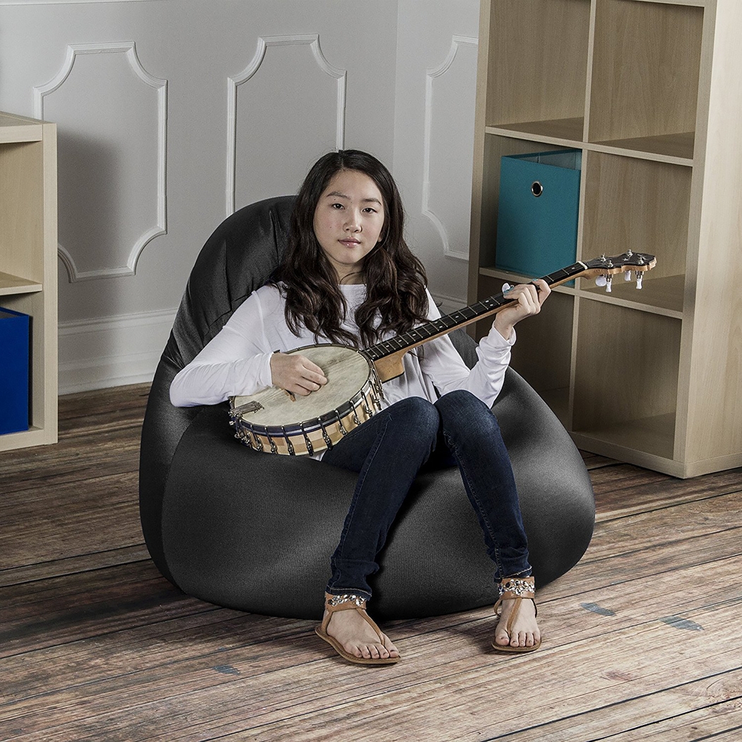 Kids Cloud Nest Medium Black Bean Bag Chair - Thumbnail - Image 3