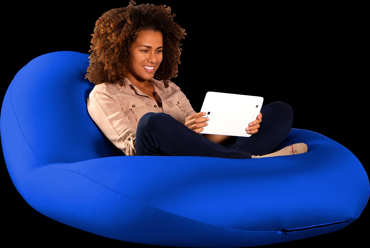 Kids Cloud Nest Large Blue Bean Bag Chair - Thumbnail - Image 1