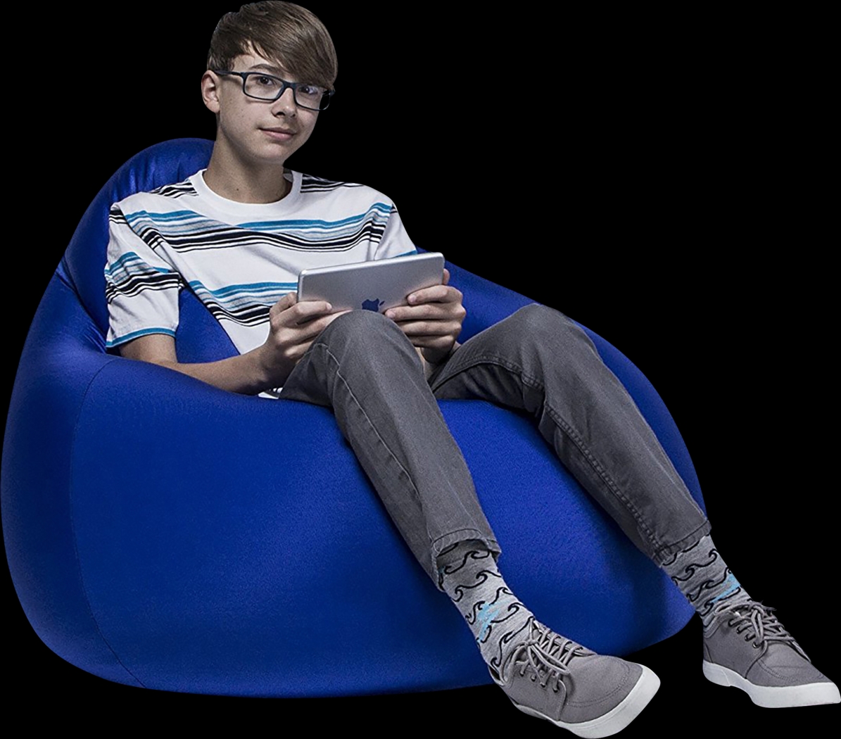 Kids Cloud Nest Medium Blue Bean Bag Chair - Thumbnail - Image 1