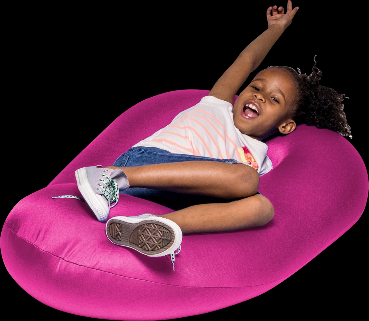 Kids Cloud Nest Hot Pink Bean Bag Chair - Thumbnail - Image 4