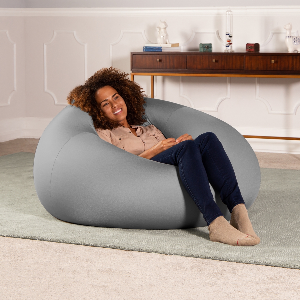 Kids Cloud Nest Large Silver Bean Bag Chair - Thumbnail - Image 2