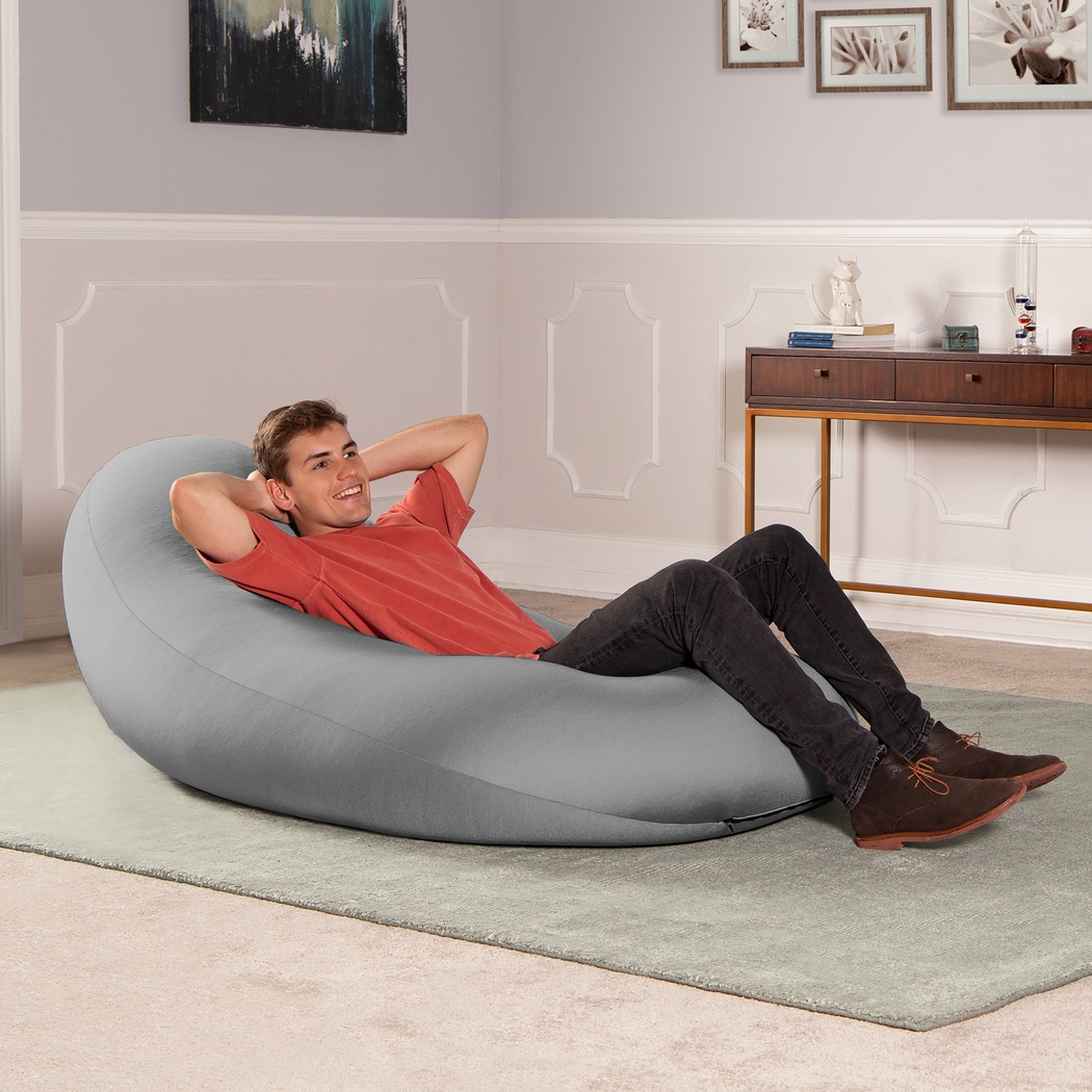 Kids Cloud Nest Large Silver Bean Bag Chair - Thumbnail - Image 4