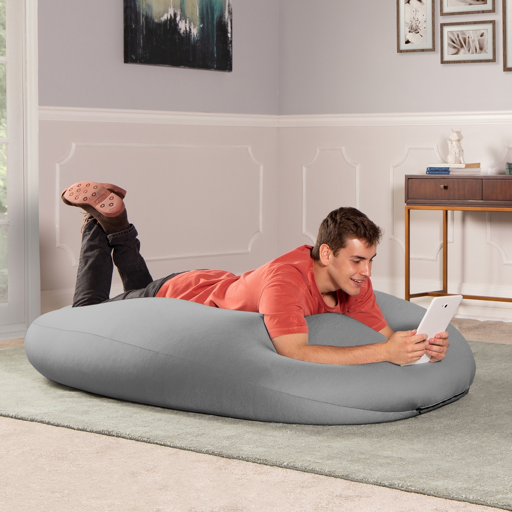 Kids Cloud Nest Large Silver Bean Bag Chair - Thumbnail - Image 5