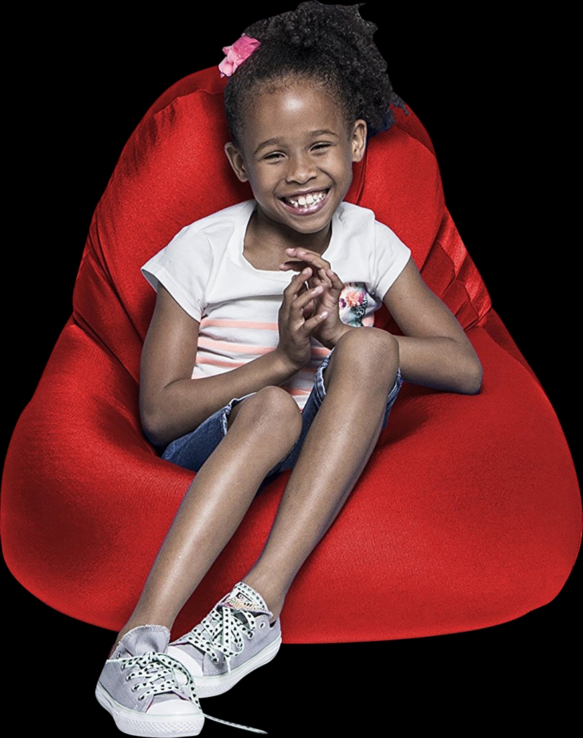 Kids Cloud Nest Small Red Bean Bag Chair - Thumbnail - Image 1