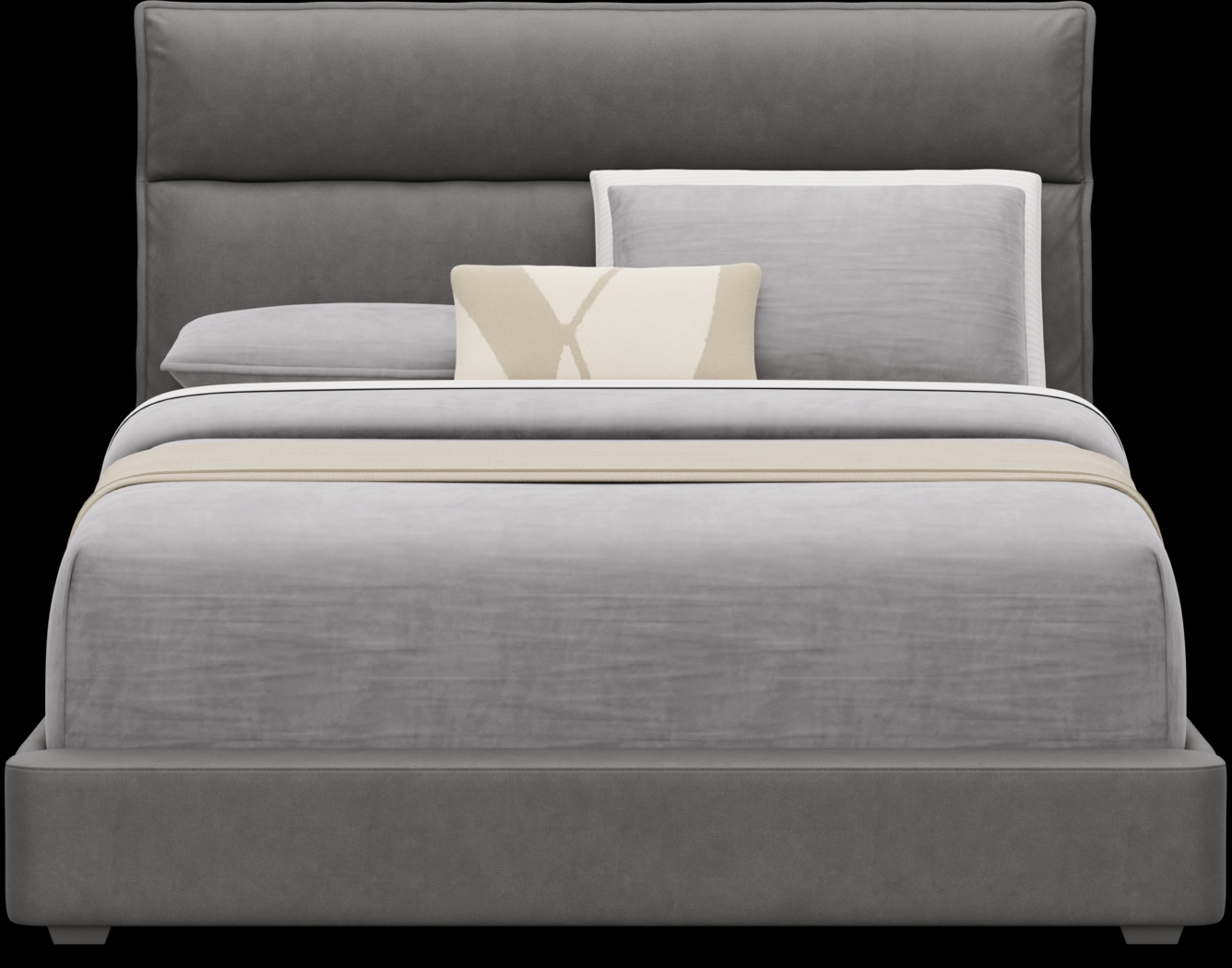 Kids Cloud9 Charcoal Full Upholstered Bed - Thumbnail - Image 3