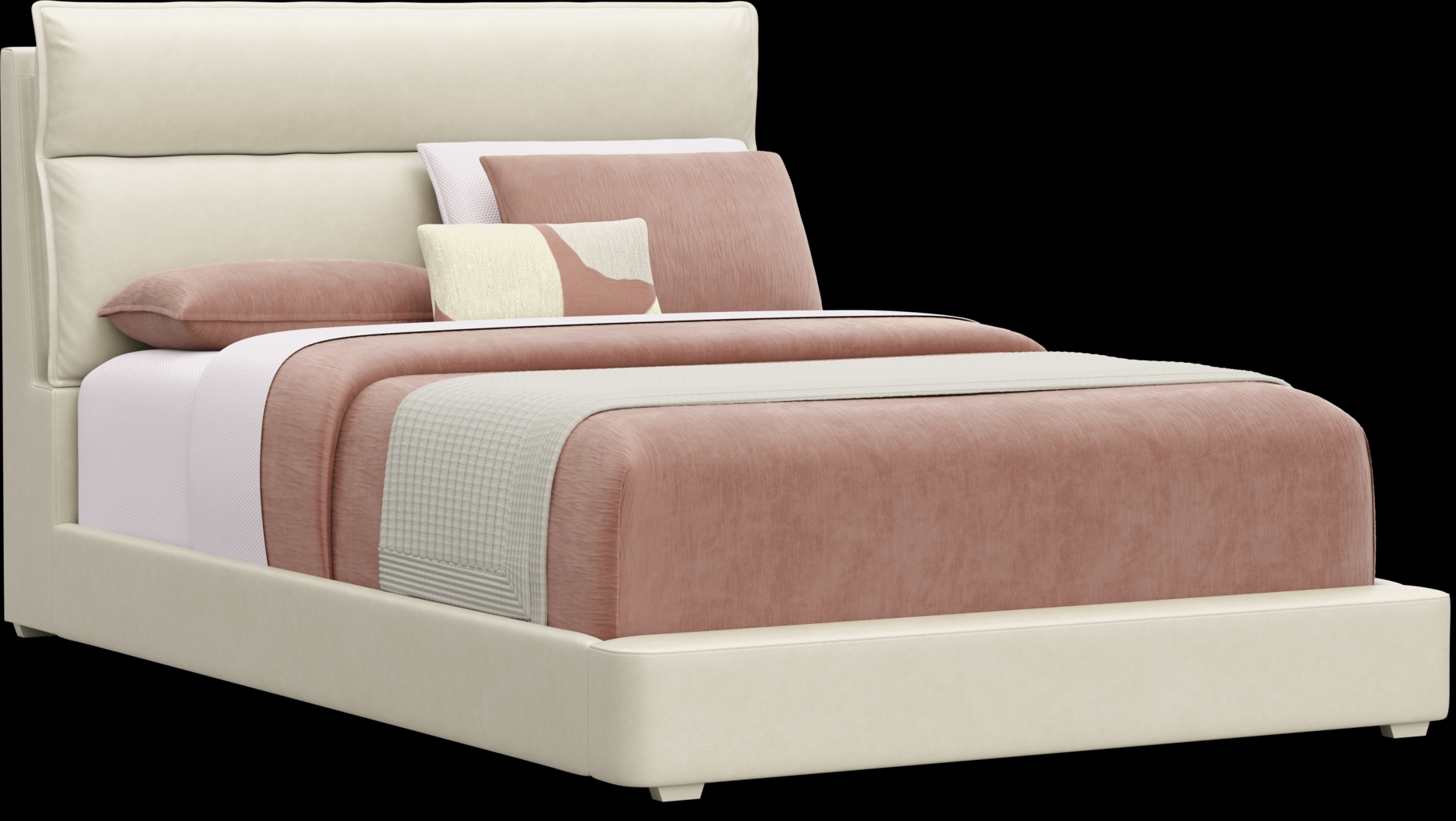 Kids Cloud9 Cream Full Upholstered Bed - Thumbnail - Image 1