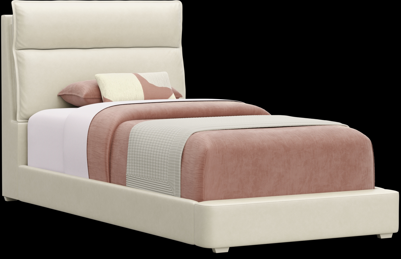 Kids Cloud9 Cream Twin Upholstered Bed - Thumbnail - Image 1