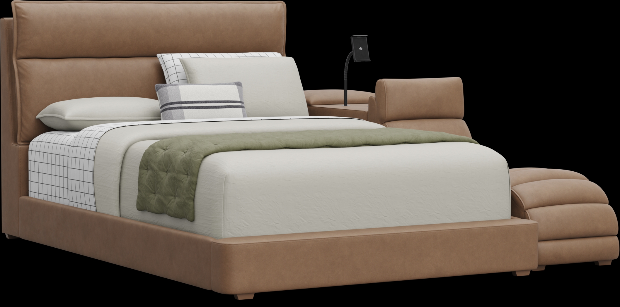 Kids Cloud9 Saddle Full Upholstered Bed with Nightstand and Lounger - Thumbnail - Image 1