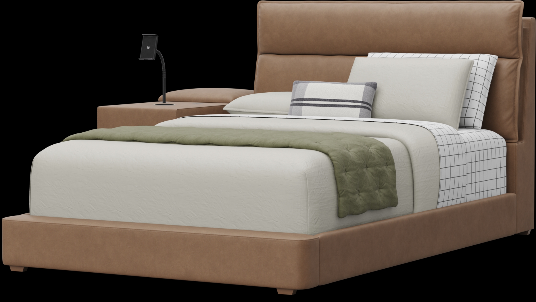 Kids Cloud9 Saddle Full Upholstered Bed with Nightstand - Thumbnail - Image 4