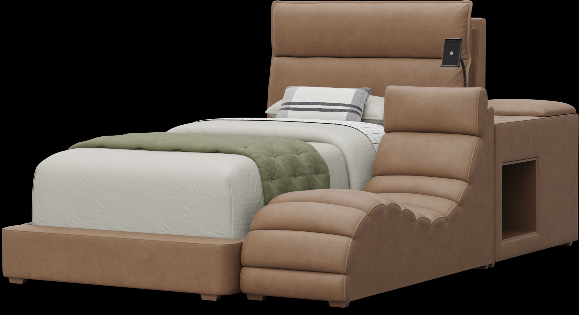 Kids Cloud9 Saddle Twin Upholstered Bed with Nightstand and Lounger - Thumbnail - Image 4