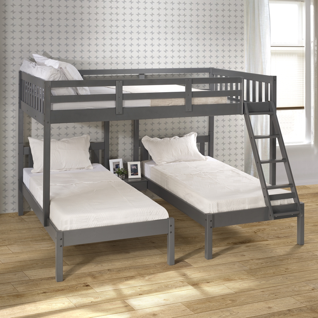 Kids Clough Gray Full/Double Twin Bunk Bed - Thumbnail - Image 2