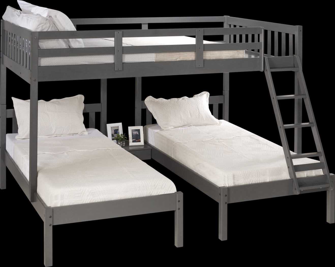 Kids Clough Gray Full/Double Twin Bunk Bed - Thumbnail - Image 1