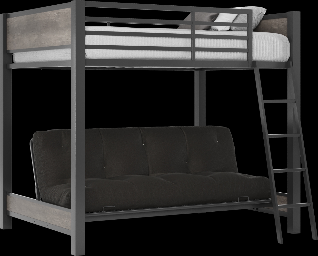 Kids Colefax Avenue Dark Gray Full/Futon Bunk Bed - Thumbnail - Image 1
