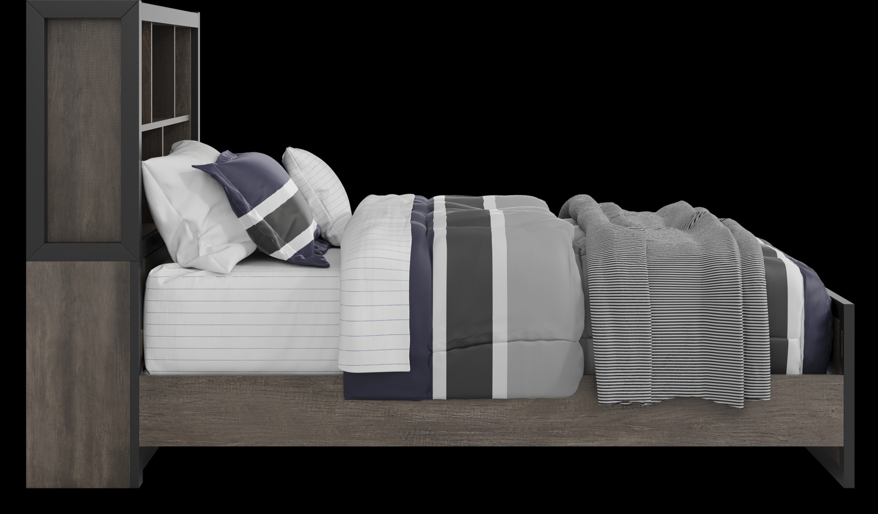 Kids Colefax Avenue Dark Gray Full Bookcase Bedroom - Thumbnail - Image 4