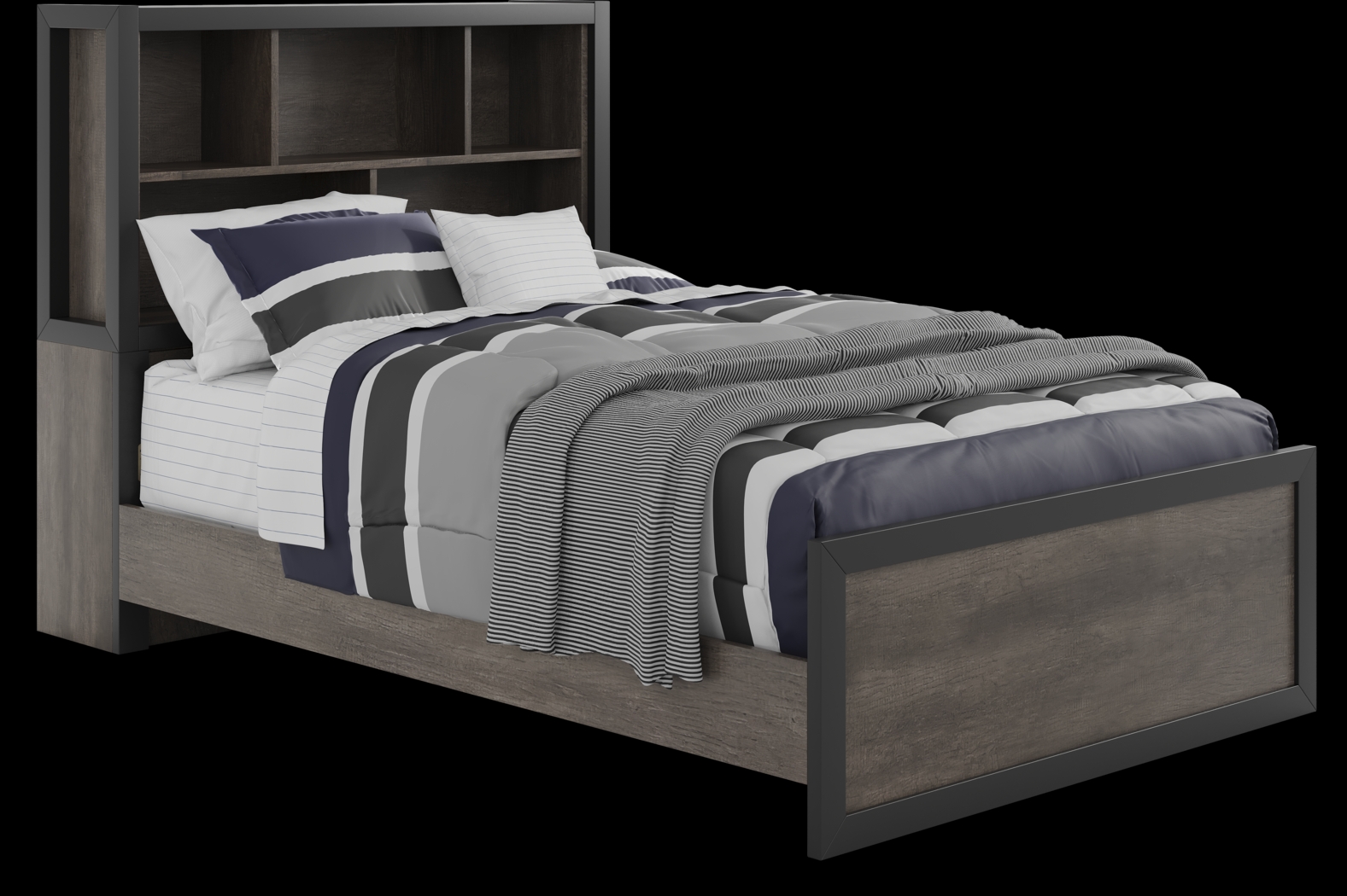 Kids Colefax Avenue Dark Gray Full Bookcase Bedroom - Thumbnail - Image 2