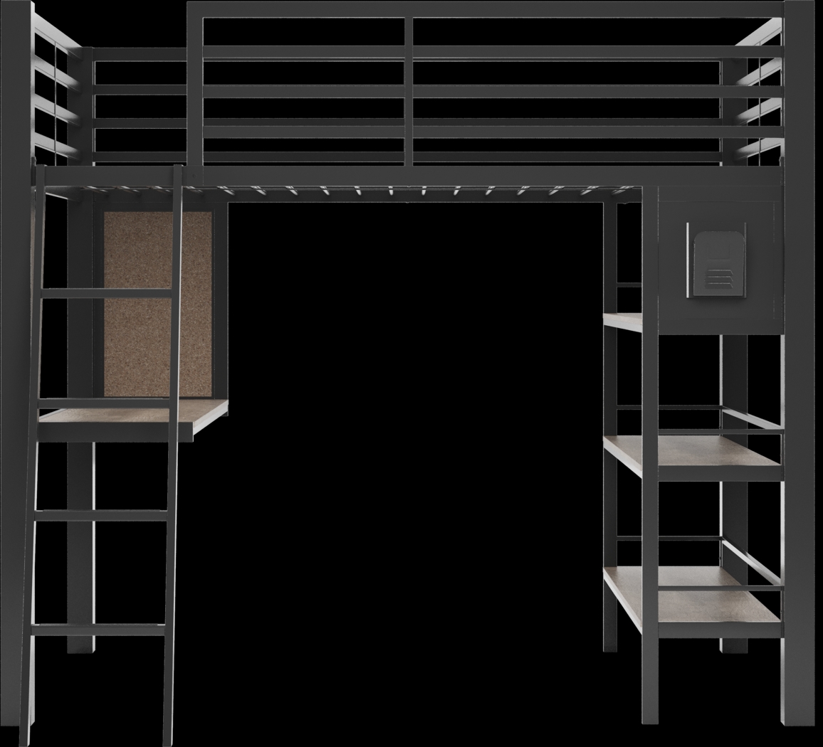 Kids Colefax Avenue Gray Full Loft Bed with Desk and Bookcase - Thumbnail - Image 3