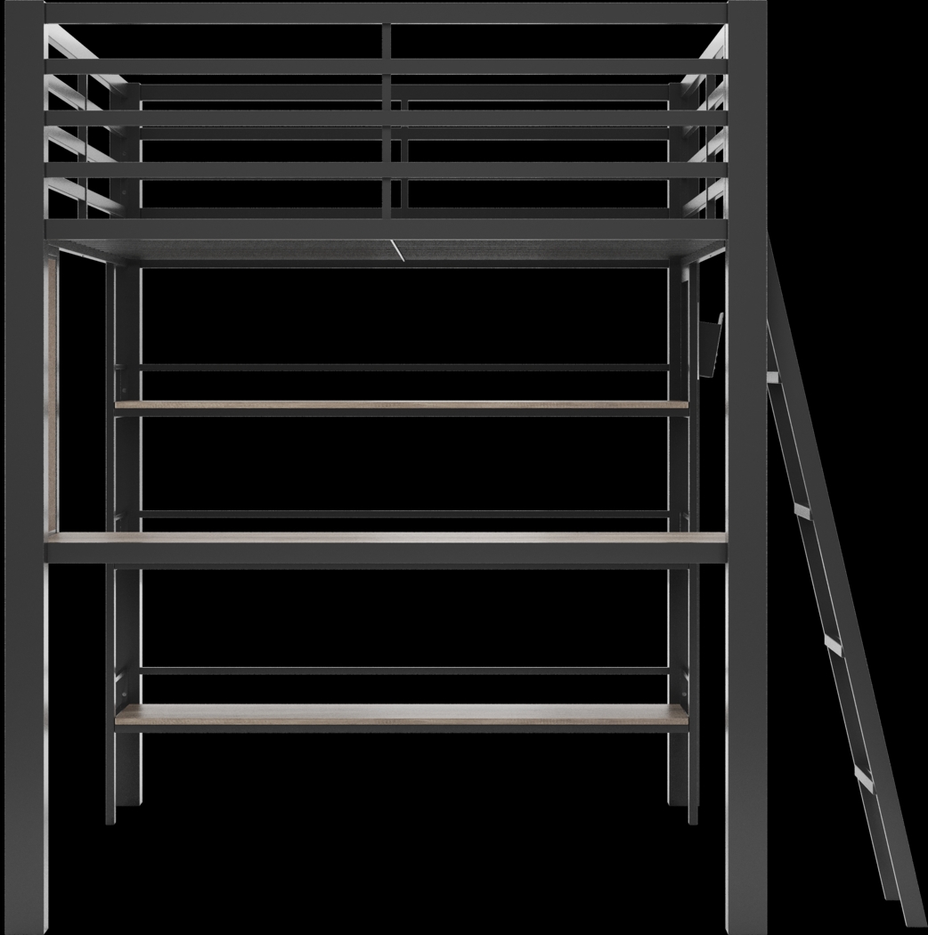 Kids Colefax Avenue Gray Full Loft Bed with Desk and Bookcase - Thumbnail - Image 4