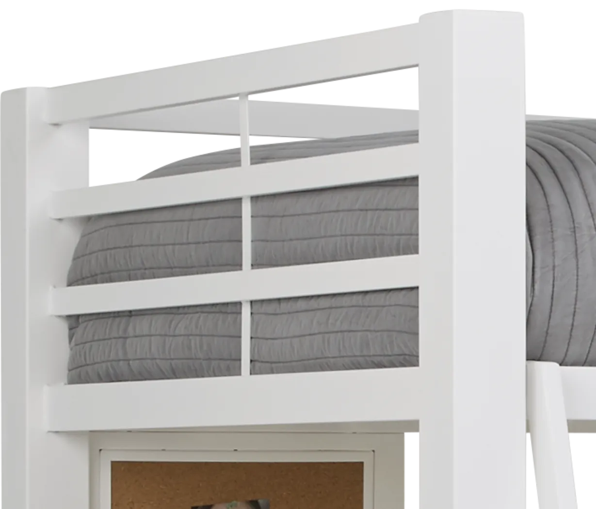 Kids Colefax Avenue White Full Loft Bed with Desk and Bookcase - Image 8