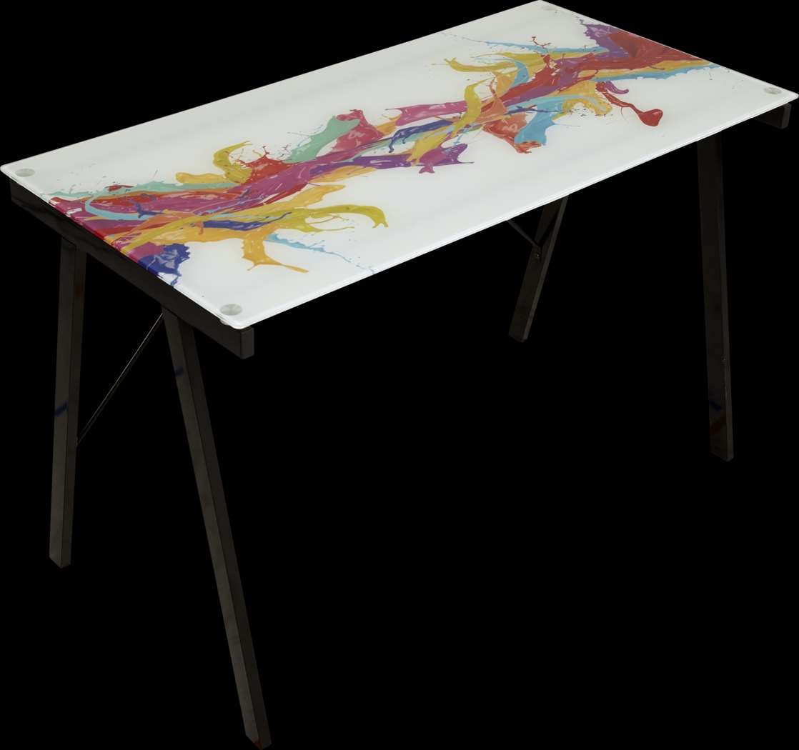 Kids Color Splash White Graphic Desk - Thumbnail - Image 1