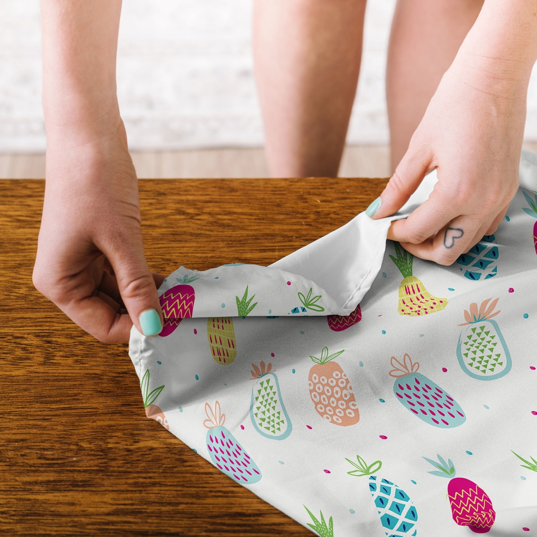 Kids Colorful Pineapple White Tapestry - Thumbnail - Image 2