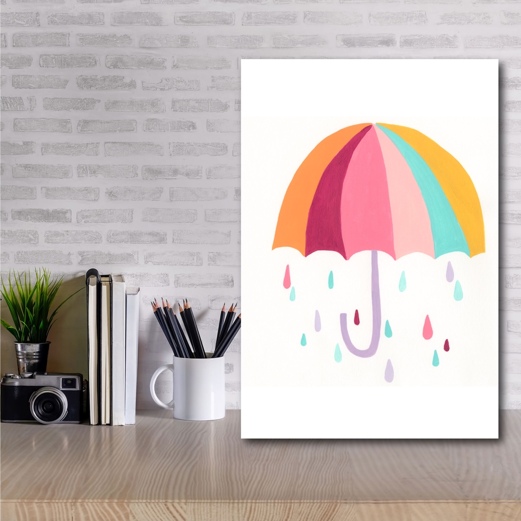 Kids Colorful Rain White Artwork - Thumbnail - Image 2