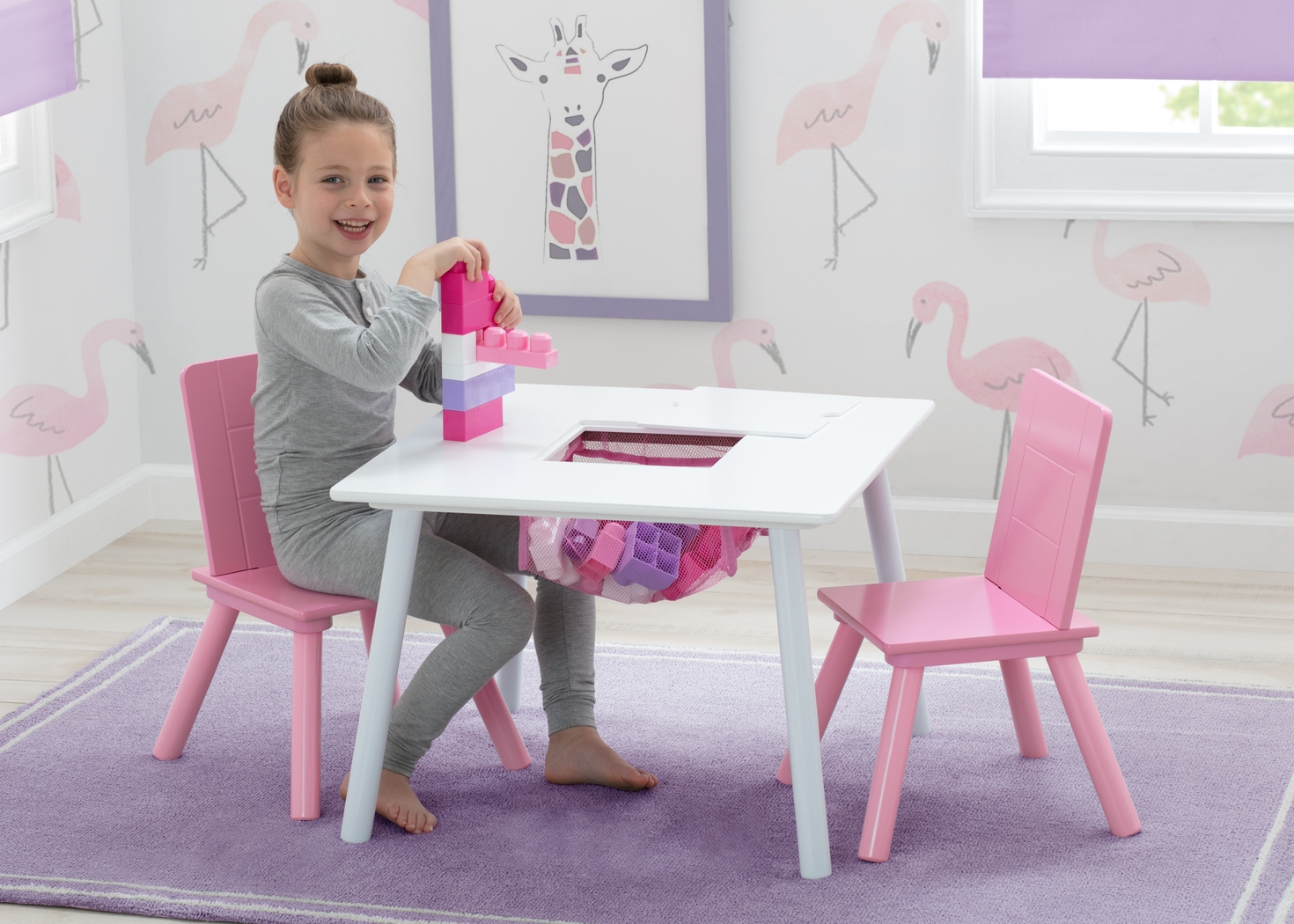 Kids Coloring Time White Table Set - Thumbnail - Image 5