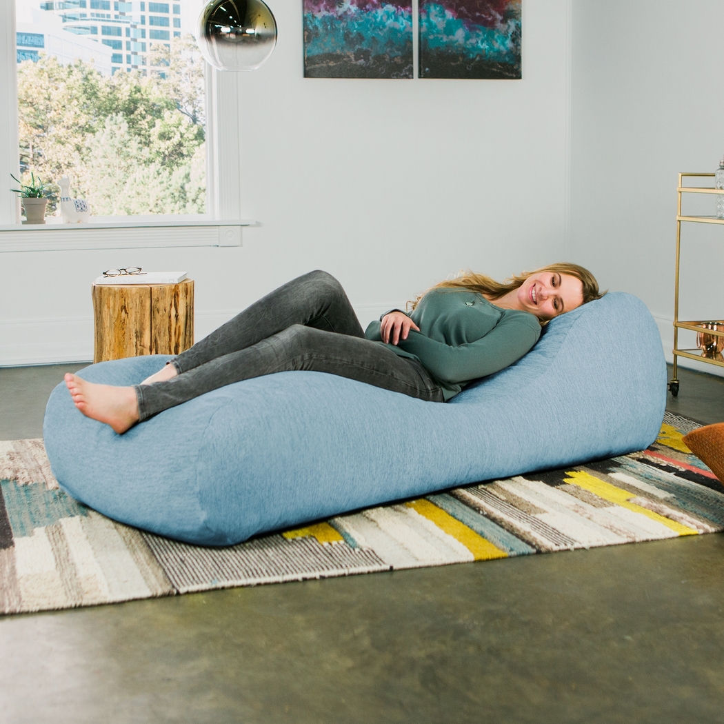 Kids Comfy Lush Blue Bean Bag Chair - Thumbnail - Image 4