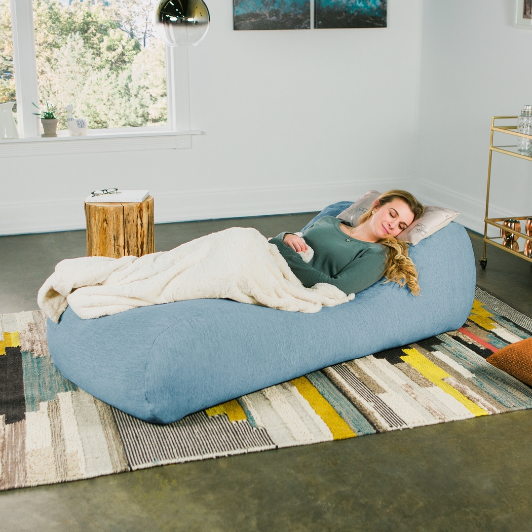 Kids Comfy Lush Blue Bean Bag Chair - Thumbnail - Image 6