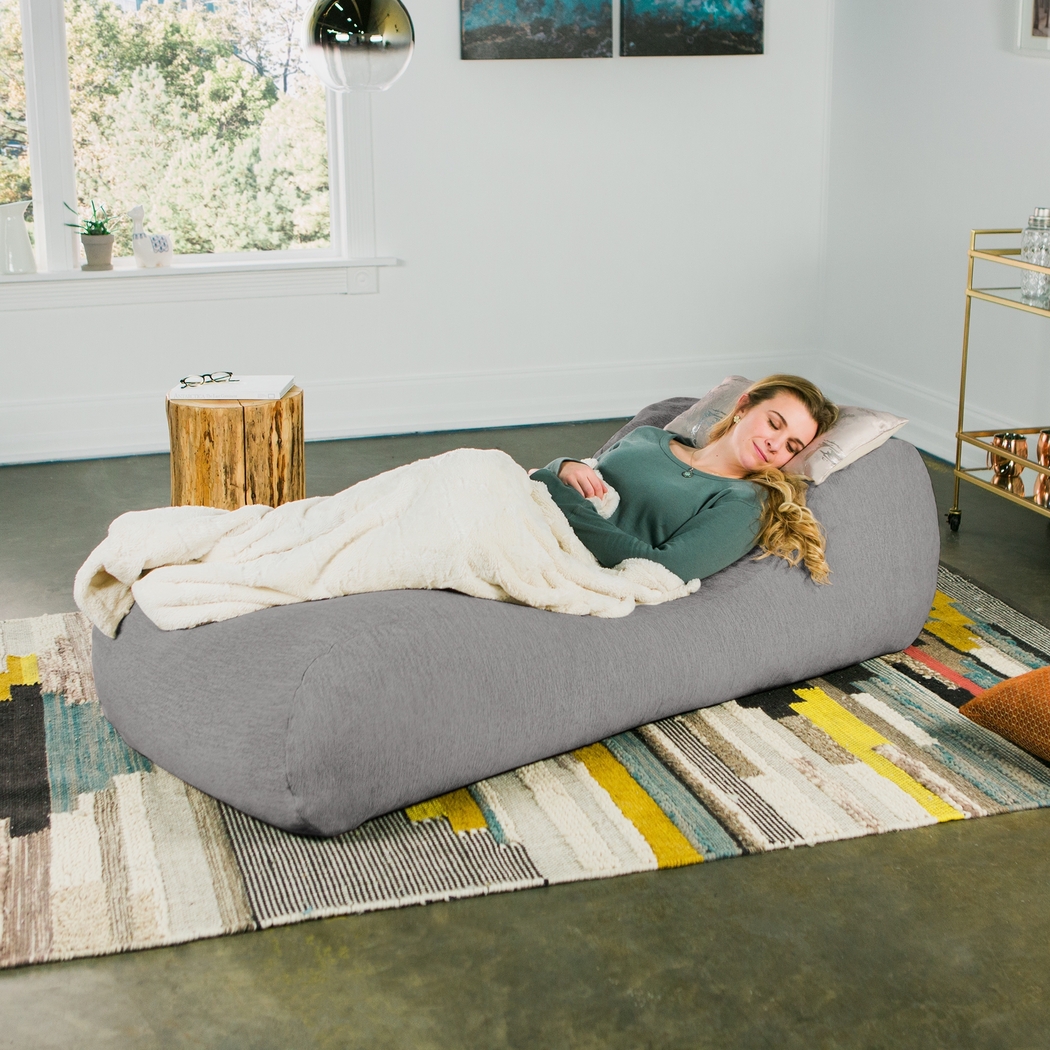 Kids Comfy Lush Gray Bean Bag Chair - Thumbnail - Image 6