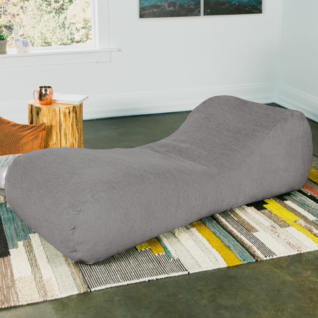 Kids Comfy Lush Gray Bean Bag Chair - Thumbnail - Image 8