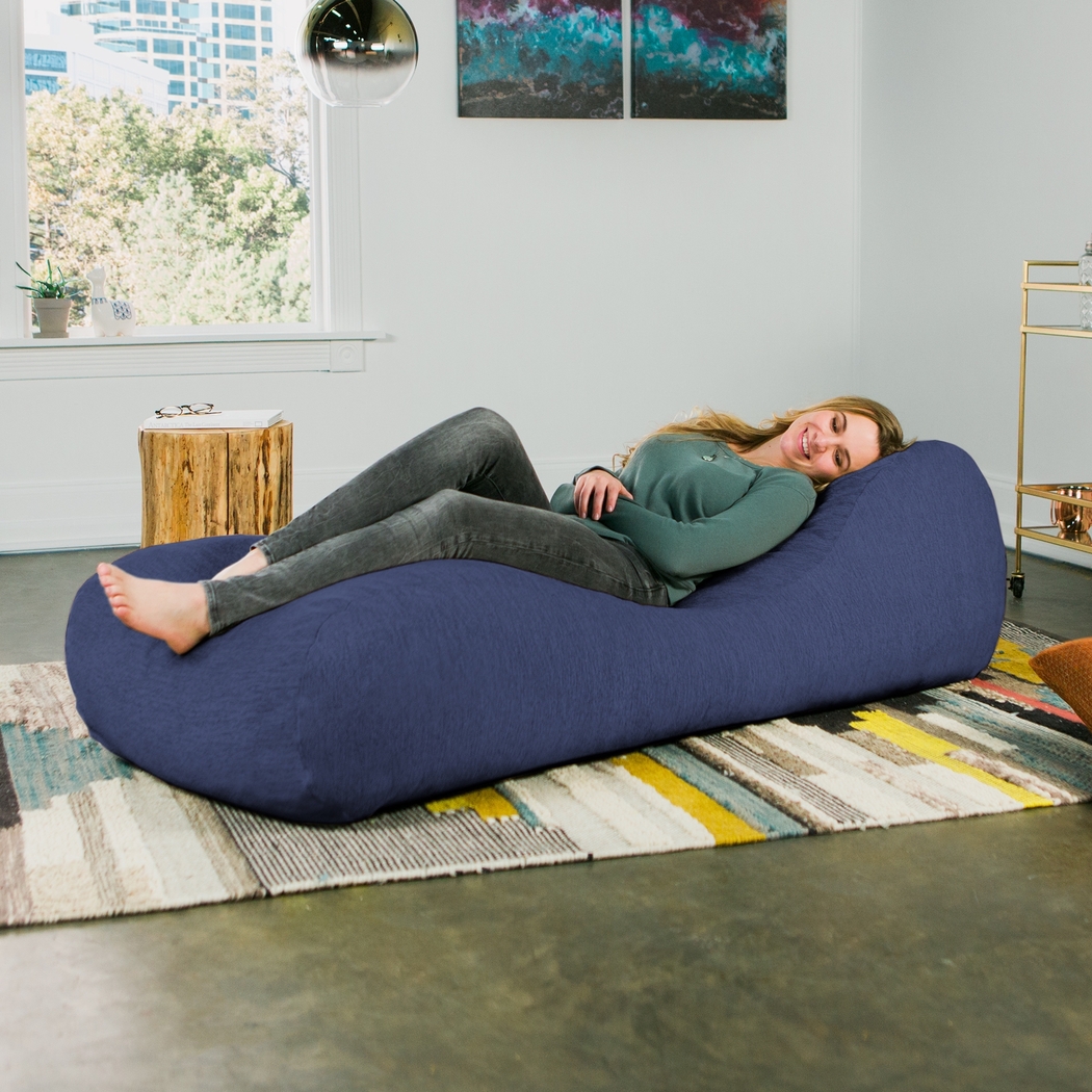 Kids Comfy Lush Navy Bean Bag Chair - Thumbnail - Image 4