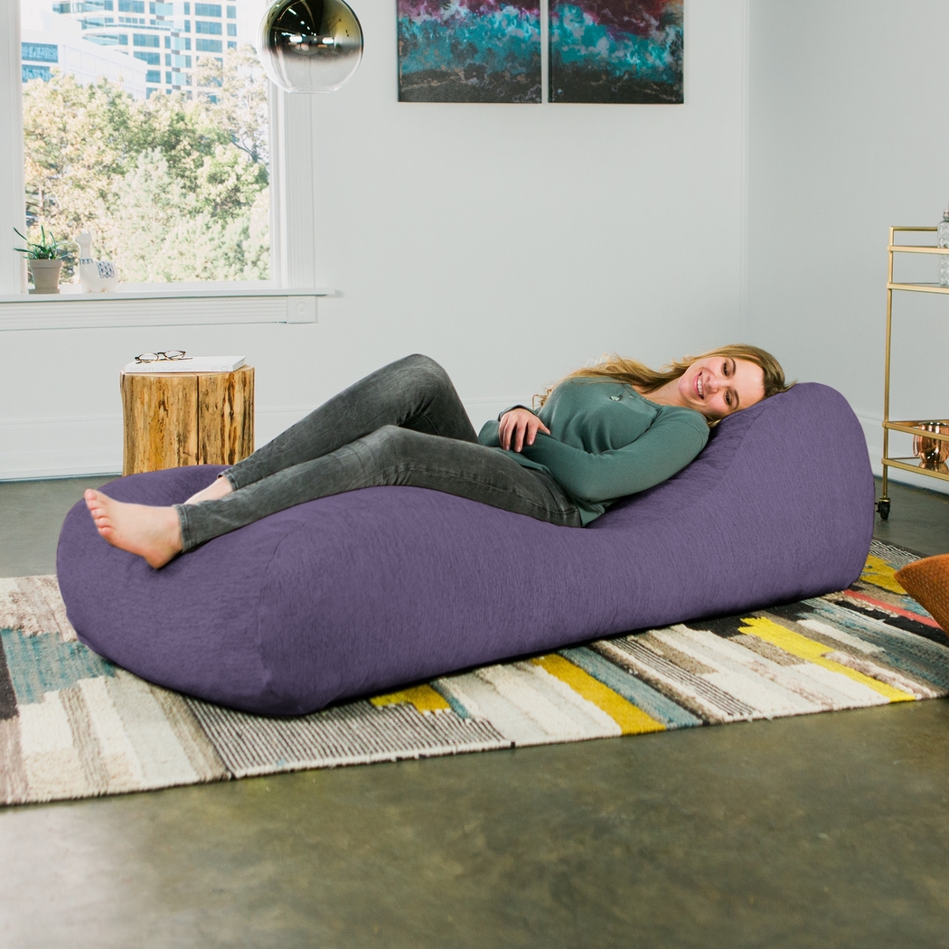 Kids Comfy Lush Purple Bean Bag Chair - Thumbnail - Image 4