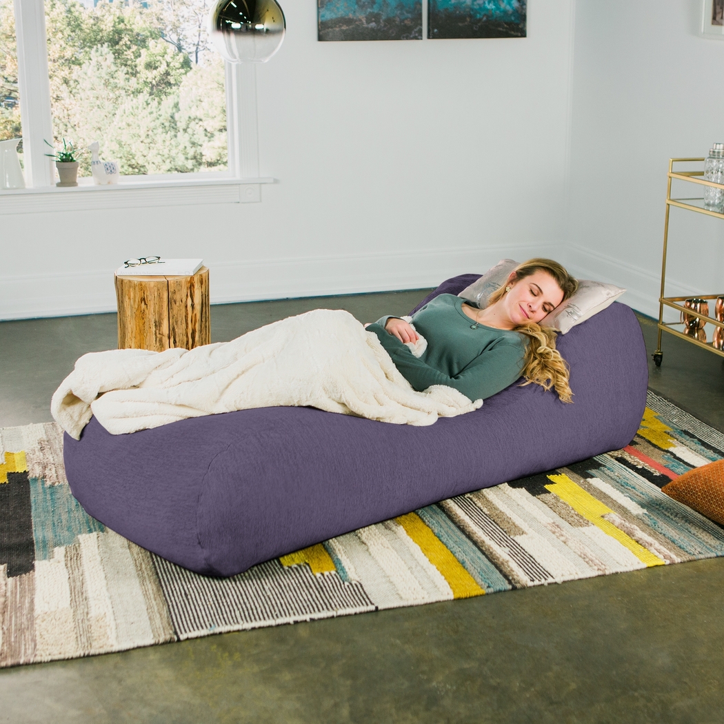 Kids Comfy Lush Purple Bean Bag Chair - Thumbnail - Image 6