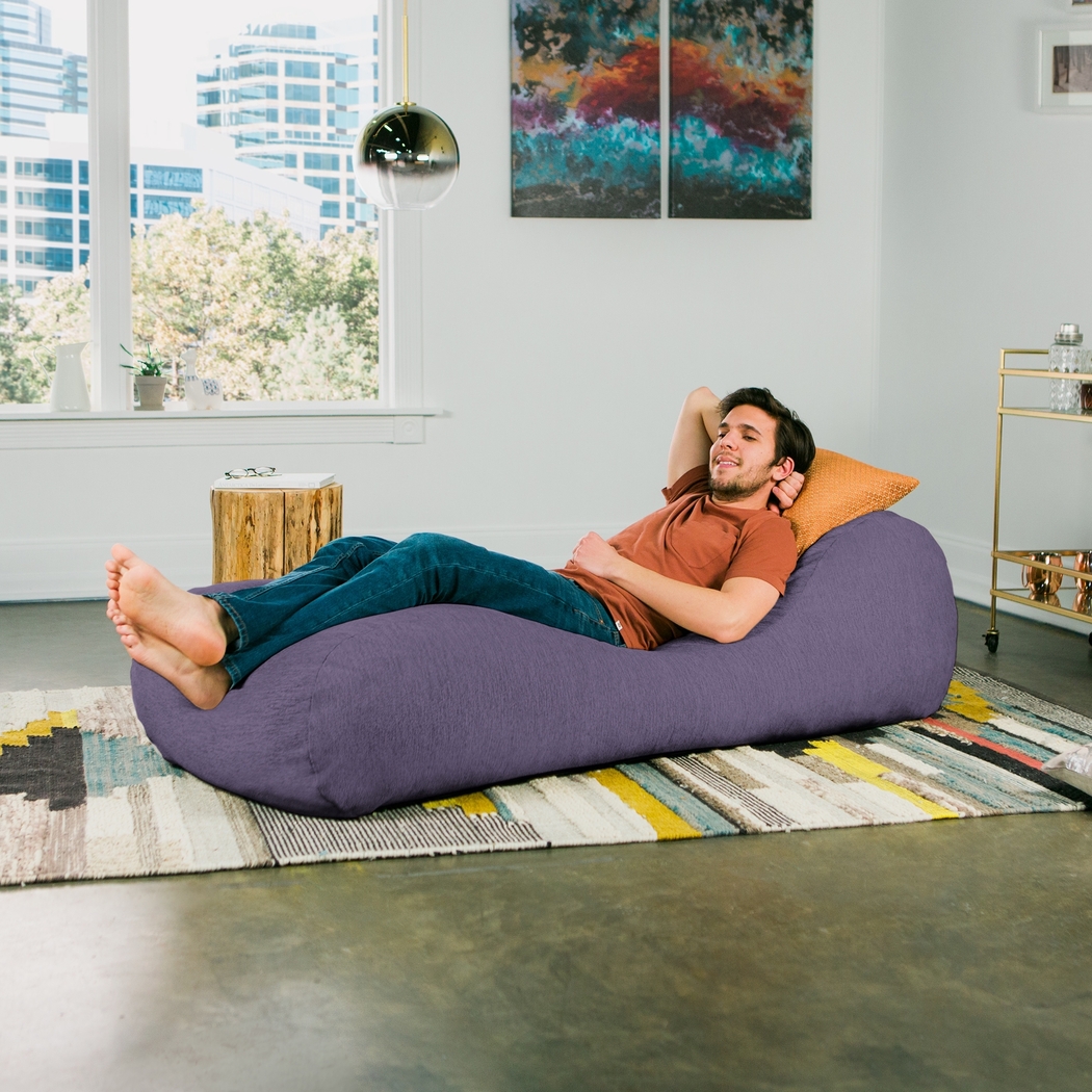 Kids Comfy Lush Purple Bean Bag Chair - Thumbnail - Image 7