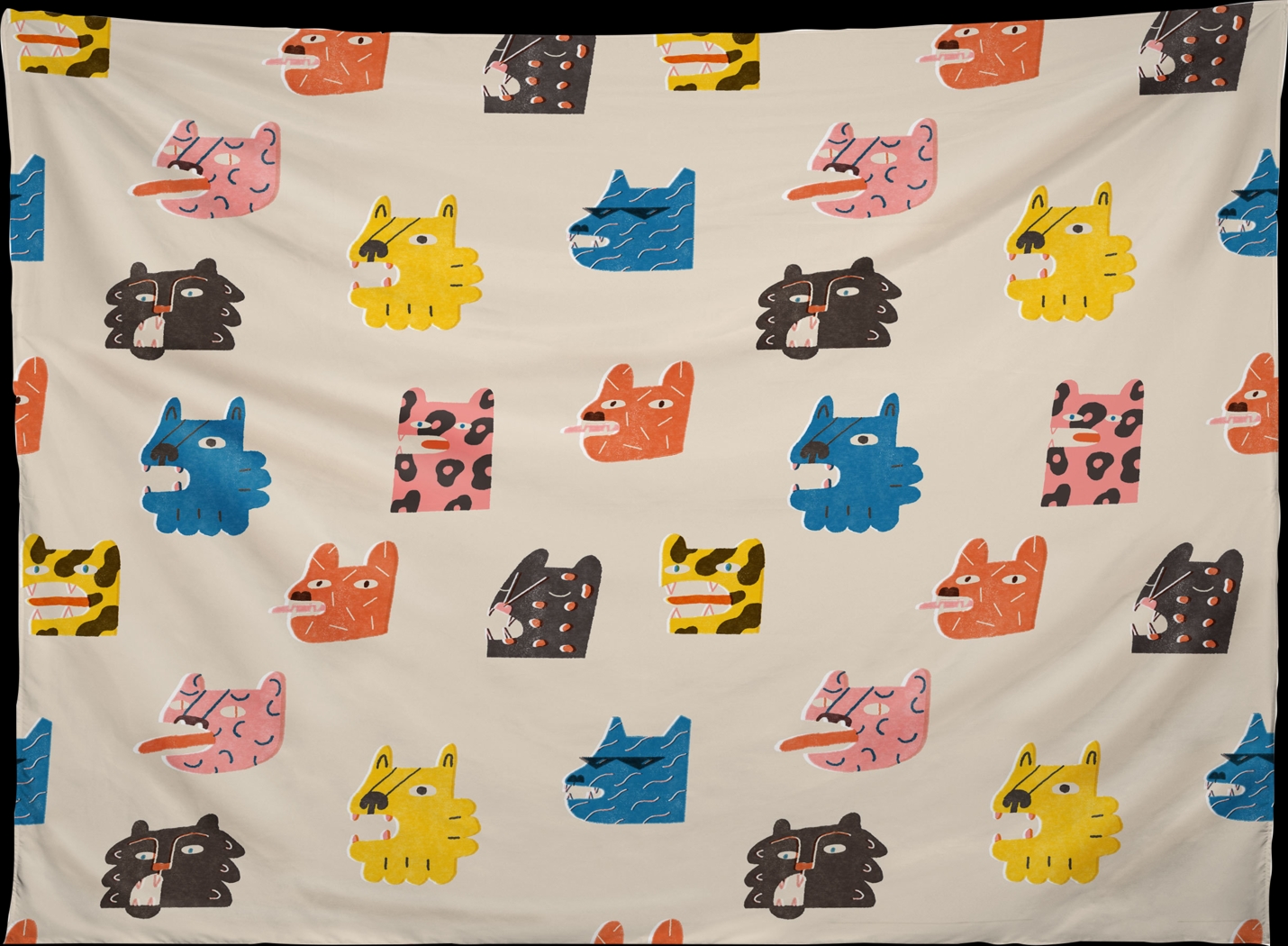 Kids Cool Tigers Cream Tapestry - Thumbnail - Image 1