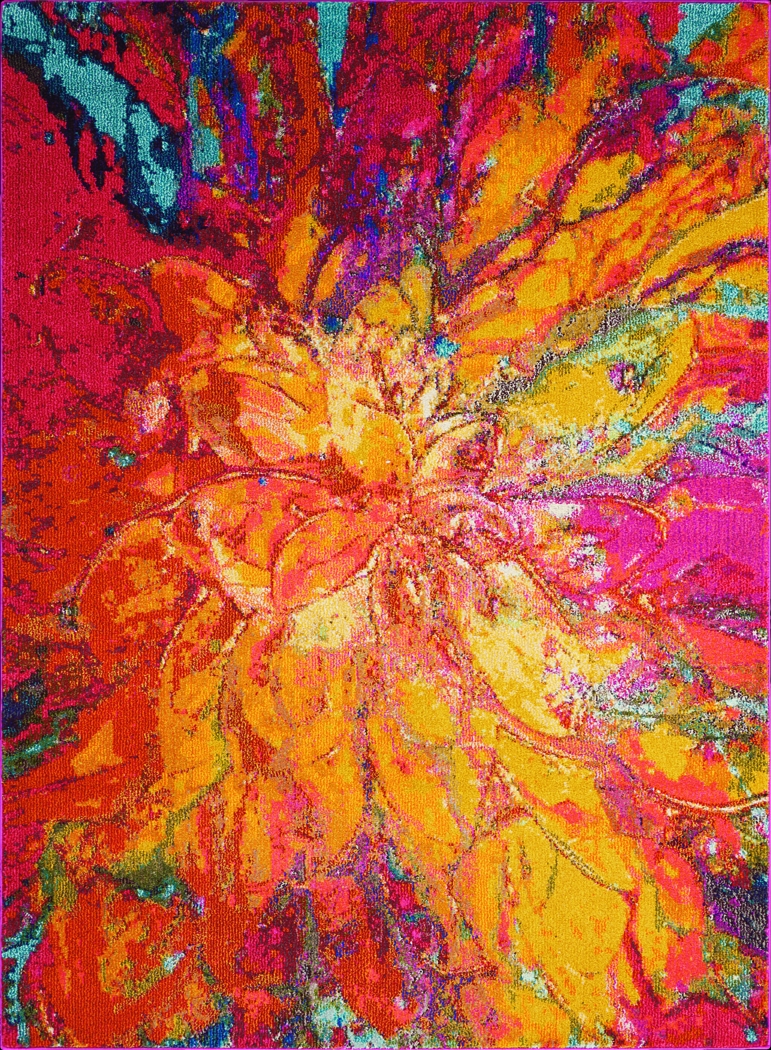 Kids Cosmic Burst Red 3'11 x 5'11 Rug - Thumbnail - Image 1