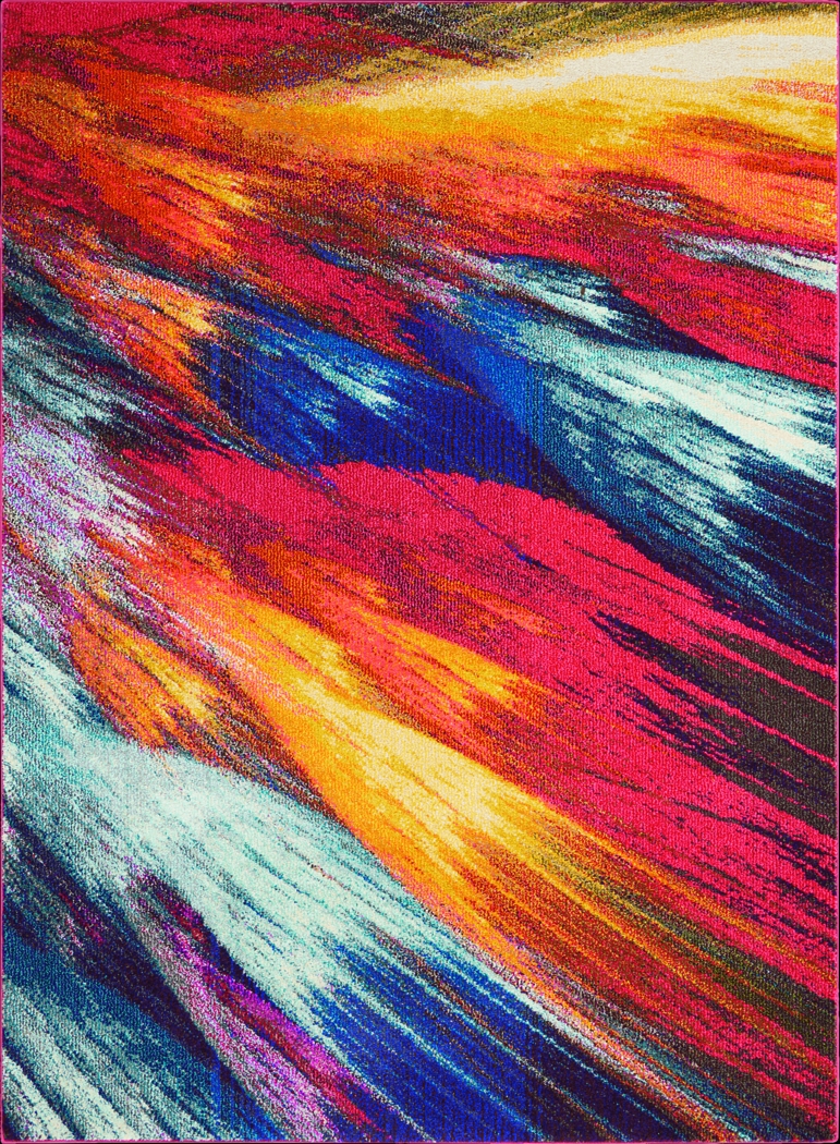 Kids Cosmic Flair Red 3'11 x 5'11 Rug - Thumbnail - Image 1