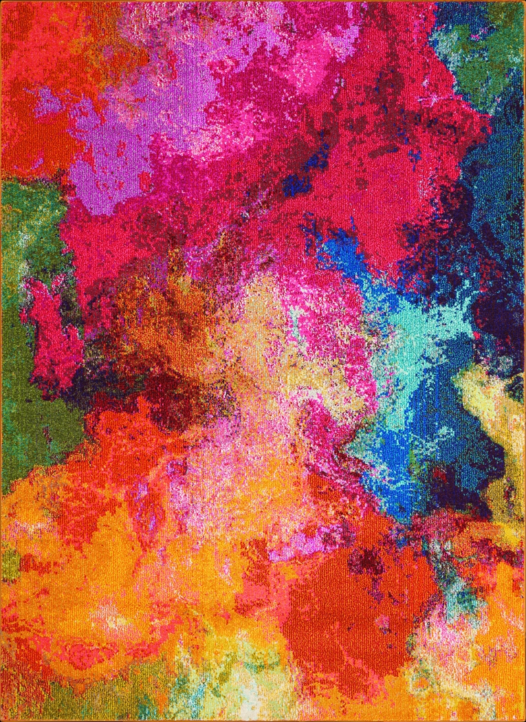 Kids Cosmic Palette Red 3'11 x 5'11 Rug - Thumbnail - Image 1