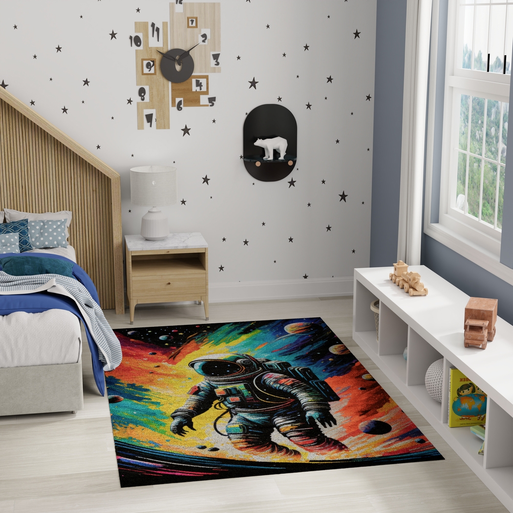 Kids Cosmo Playground Black 5' x 7' Rug - Thumbnail - Image 2
