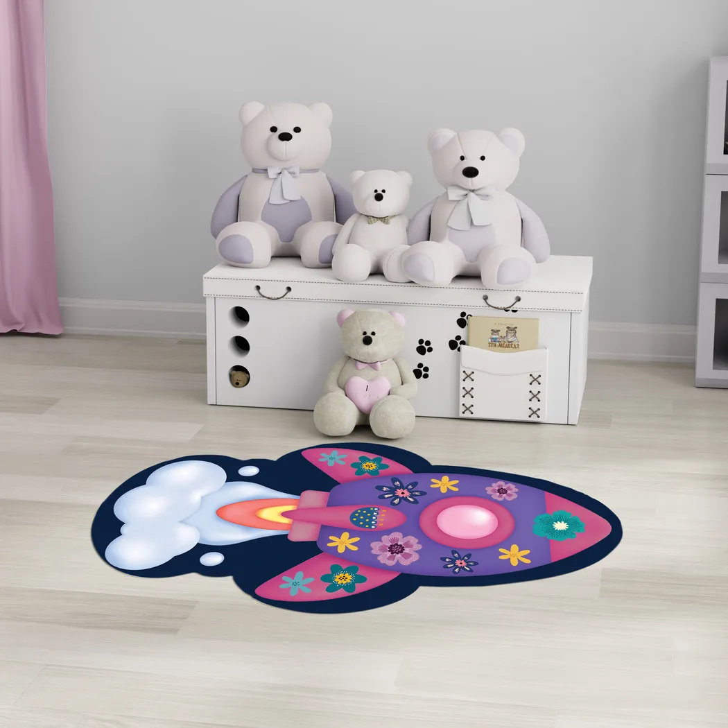 Kids Cosmo Shuttle Purple 5' x 7' Rug - Thumbnail - Image 2