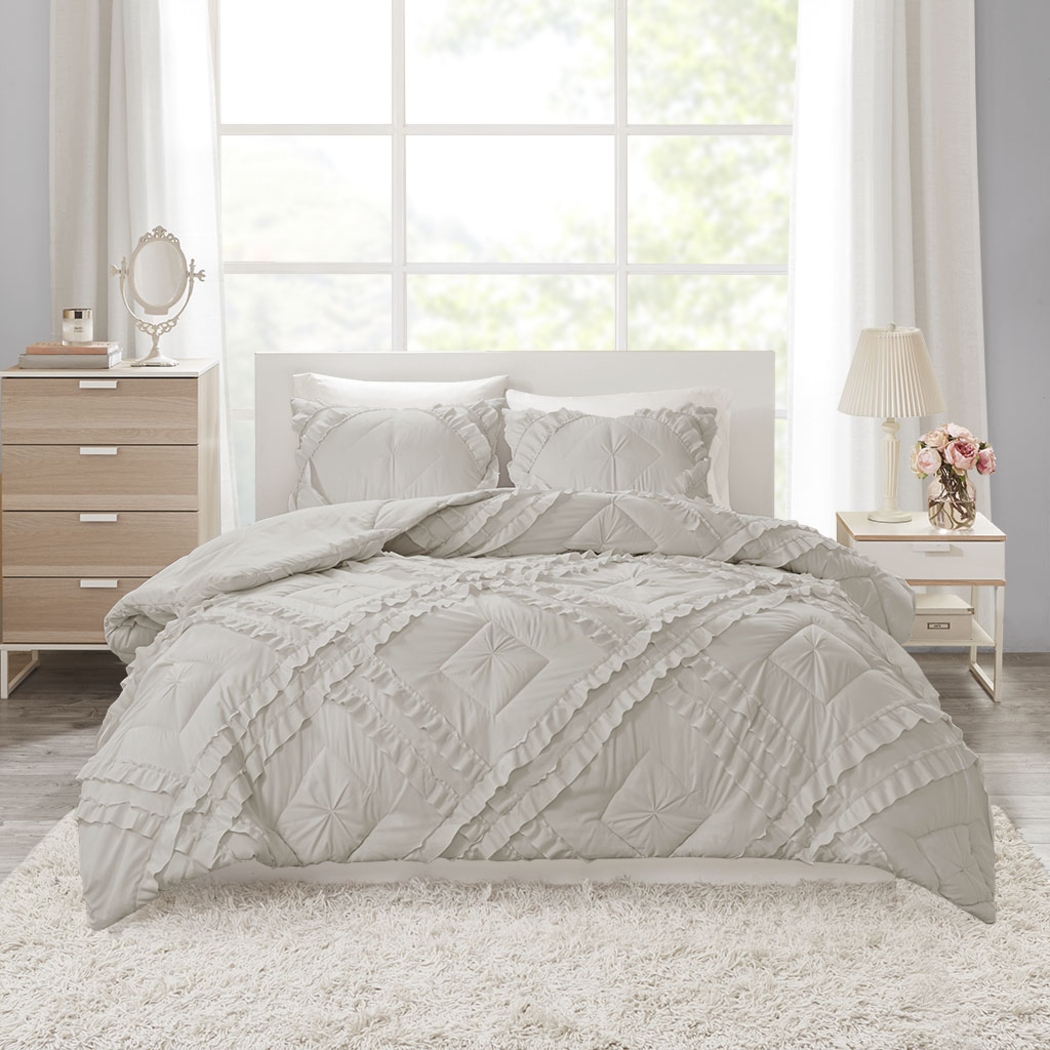 Kids Cottage Chic Gray 3 Pc Full/Queen Coverlet Set - Thumbnail - Image 6