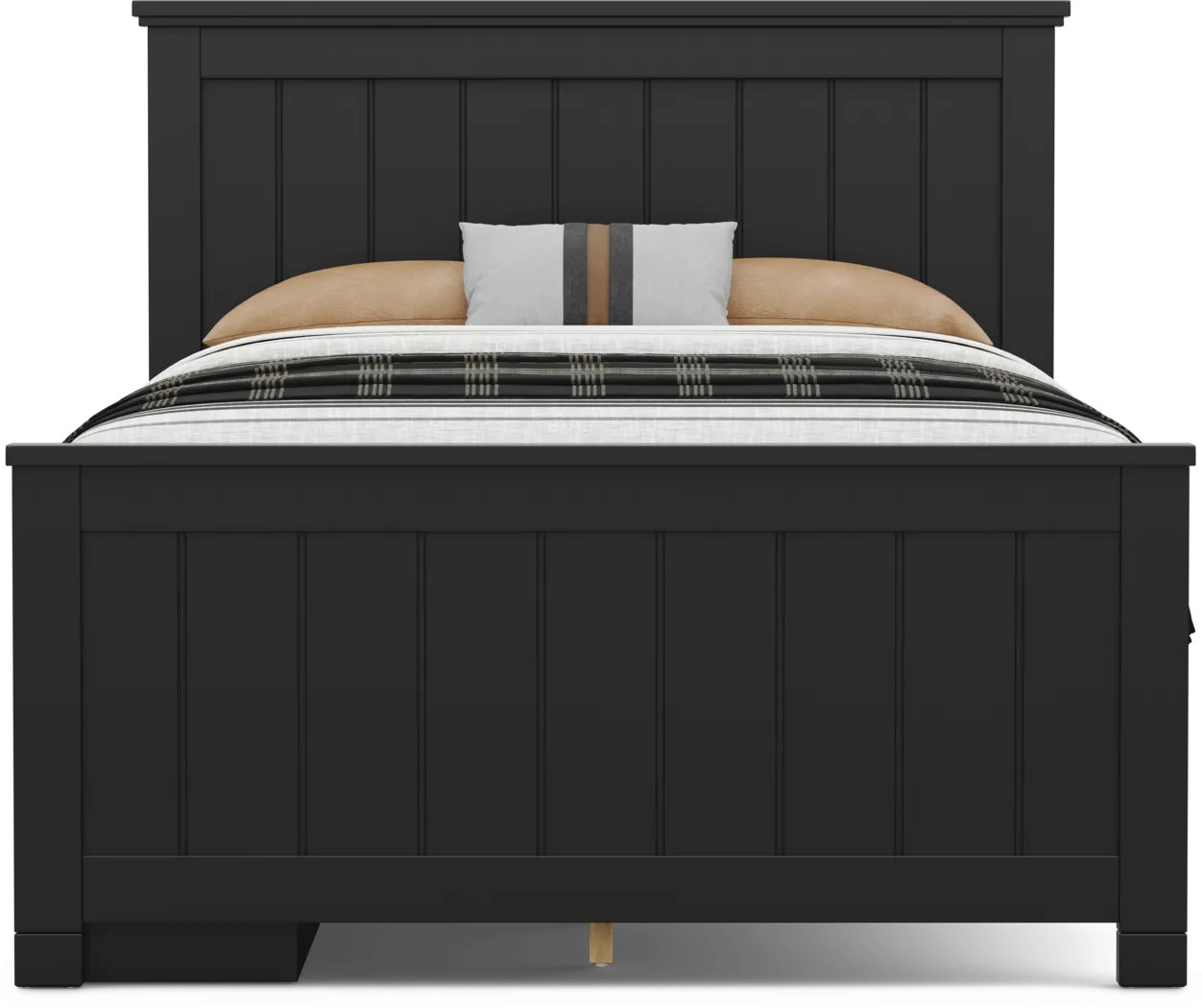 Kids Cottage Colors 2.0 Black Full Panel Bed with Storage Side Rail - Thumbnail - Image 2