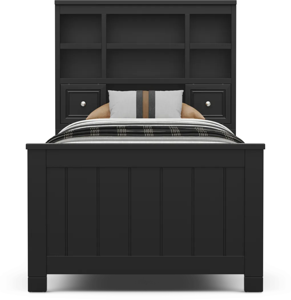 Kids Cottage Colors 2.0 Black Twin Bookcase Bed - Thumbnail - Image 2