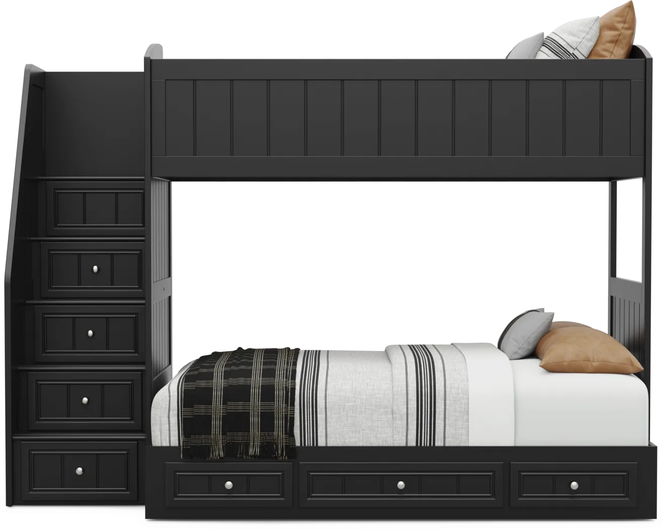Kids Cottage Colors 2.0 Black Twin/Full Step Loft - Thumbnail - Image 2
