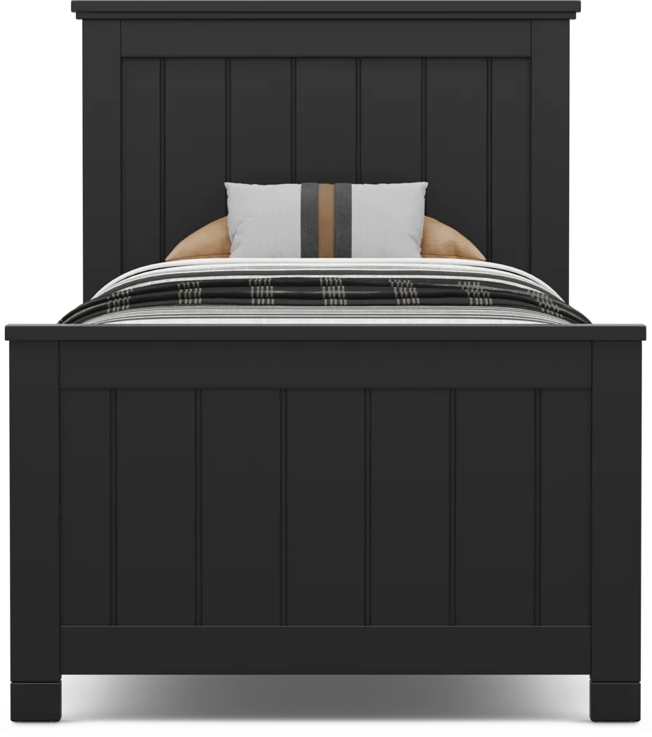 Kids Cottage Colors 2.0 Black Twin Panel Bed - Thumbnail - Image 2