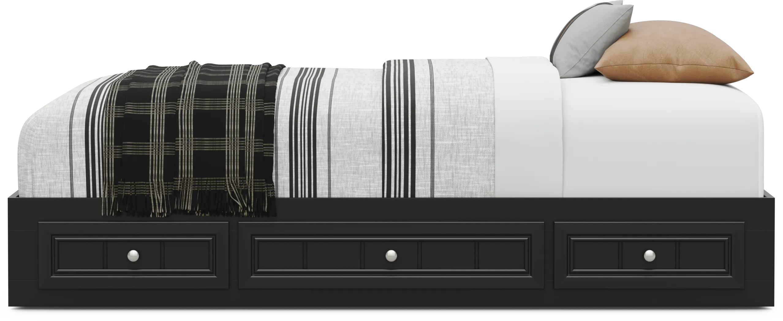 Kids Cottage Colors 2.0 Black Twin Platform Bed with 3 Storage Drawers - Thumbnail - Image 2