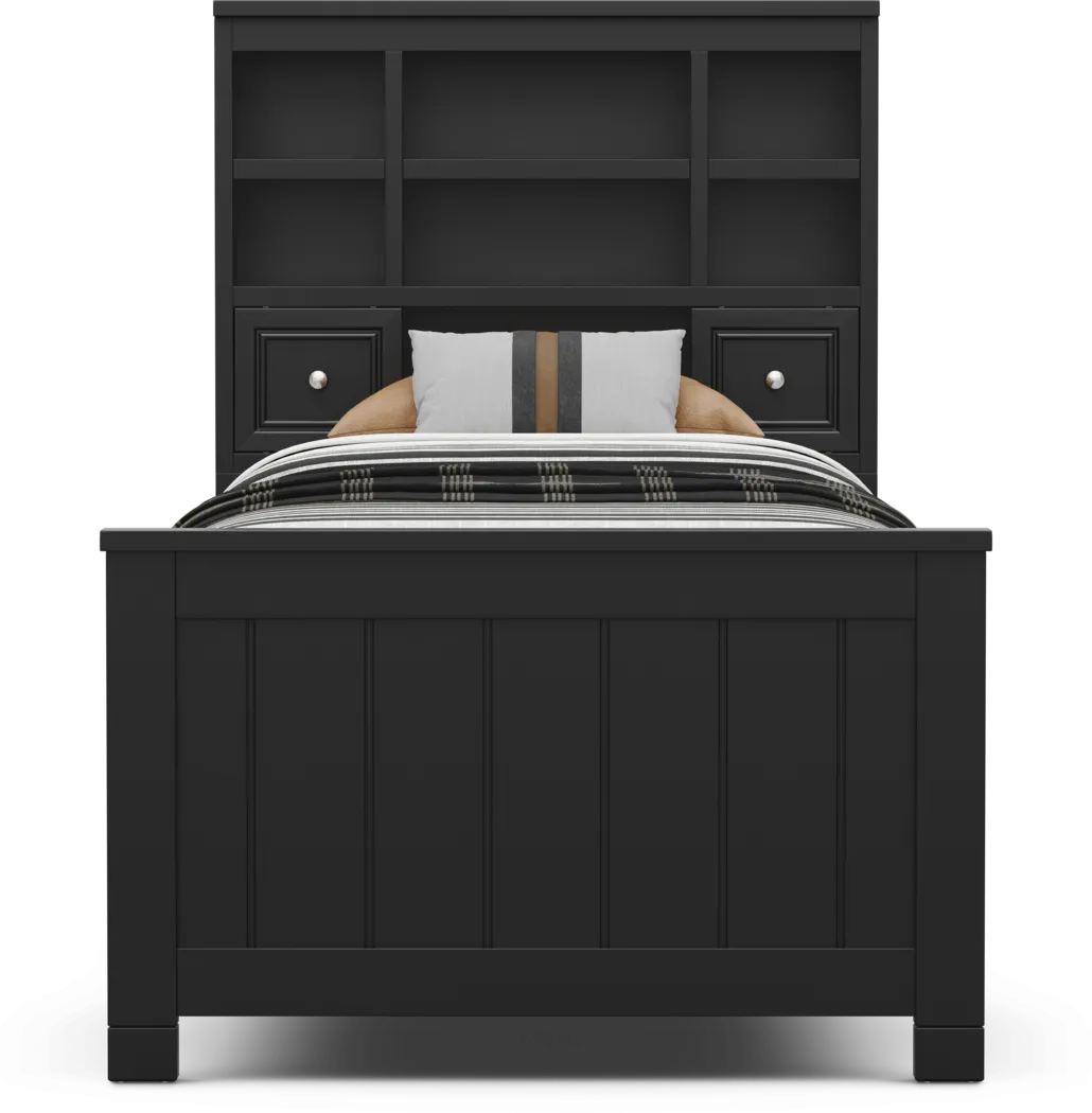Kids Cottage Colors 2.0 Black Twin XL Bookcase Bed - Thumbnail - Image 2