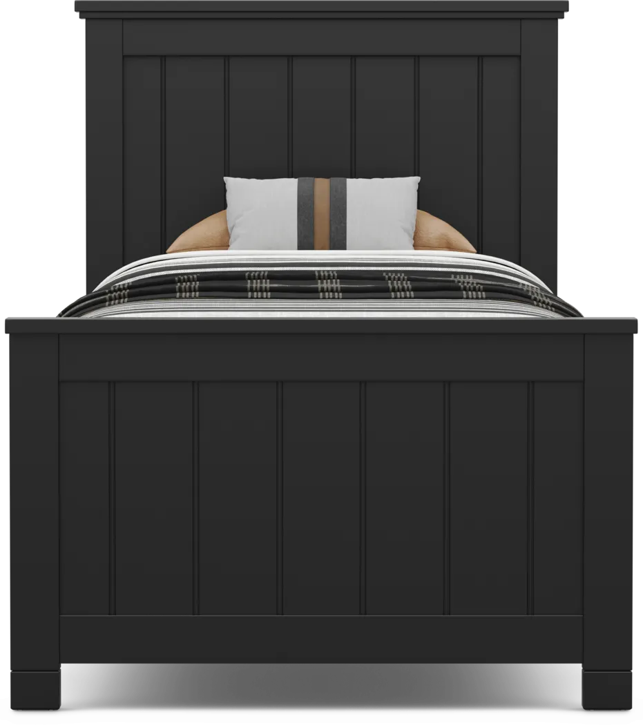 Kids Cottage Colors 2.0 Black Twin XL Panel Bed - Thumbnail - Image 2